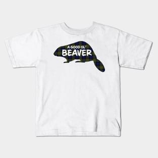 Beaver Critter - MacLaren Plaid Kids T-Shirt